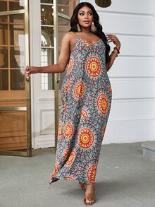 DEARCASE Plus Mandala Print Cami Dress - Multicolor - View 3