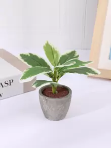 1 pieza artificial planta en maceta - Verde - Ver 1