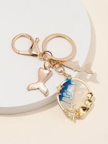 美人魚和貝殼吊墜鑰匙圈 - 彩色 - 查看 2