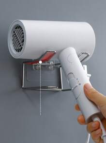 1入組不銹鋼吹風機支架壁掛式自粘浴室吹風機架