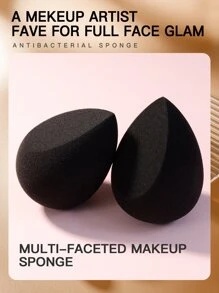 2PCS Makeup Sponge, Suitable For Cream & Powder Concealer, Loose Powder Makeup Applicator,Makeup,Cheap,Room Decor,Vanity,Travel,Bedroom,Makeup Accessories,Puff,Makeup Blender,Powder Puff,Makeup Sponge,Cheap,Stocking Stuffers,Makeup,Makeup Tools,Cheap Stuff,Gifts,Gifts For Women,Christmas Gifts,Giveaways,Travel,Cheap Stuff,Travel Essential - 黑色 - 查看 6