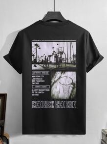 Manfinity EMRG Men Figure & Slogan Graphic Tee - Black - View 1