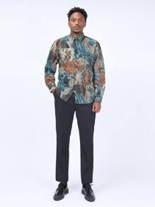 CLOUDSTYLE Áo sơ mi Nam Nút phía trước Tất cả trên in Kỳ nghỉ - Nhiều màu - Xem 1
