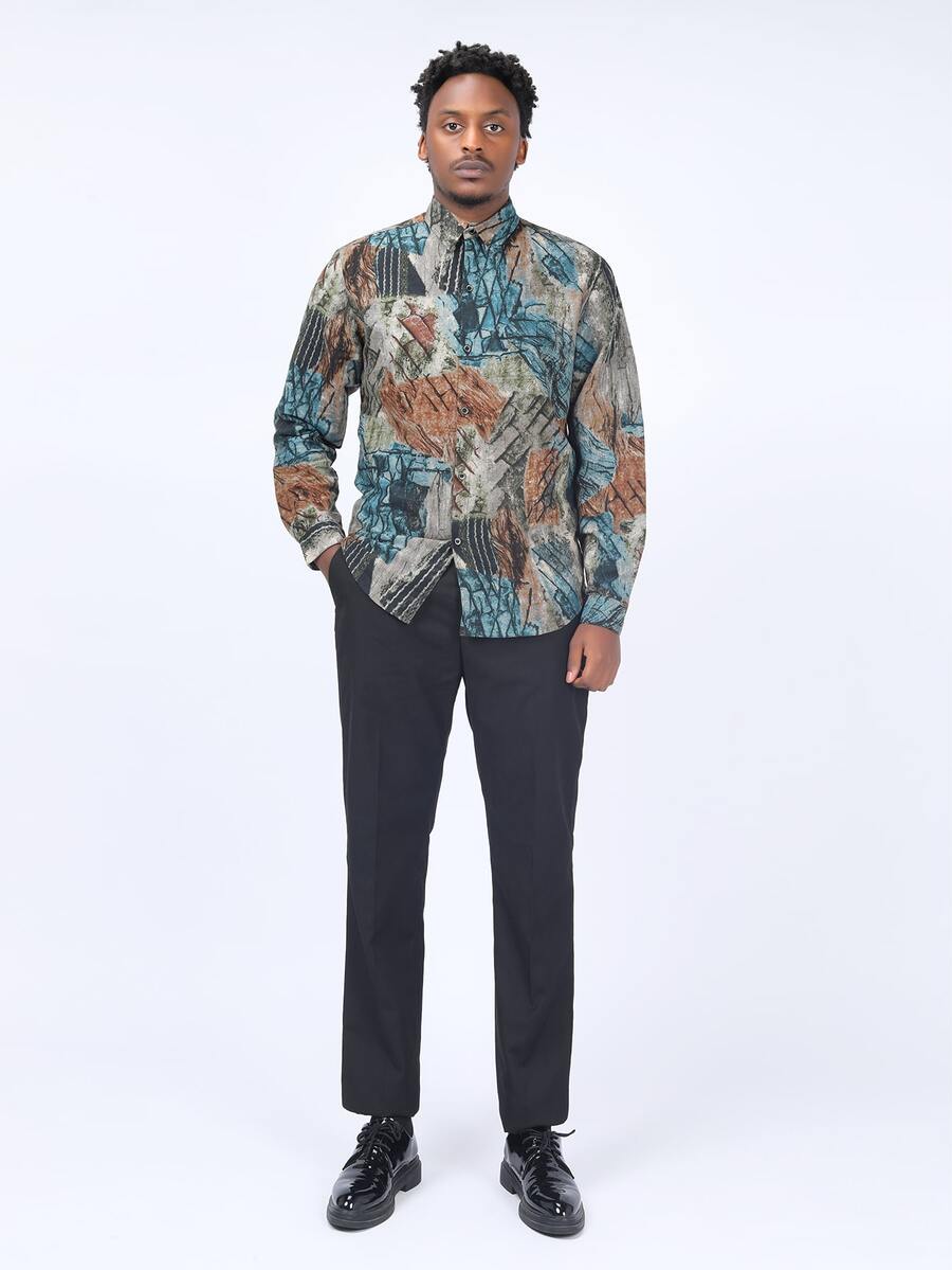 CLOUDSTYLE Áo sơ mi Nam Nút phía trước Tất cả trên in Kỳ nghỉ - Nhiều màu - Xem 1