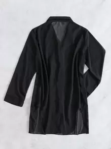 Selianne Summer Beach Open Front Kimono - Black - View 2