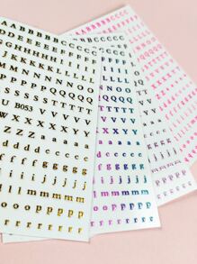 4sheets Letter Graphic Nail Art Sticker - Multicolor - View 3