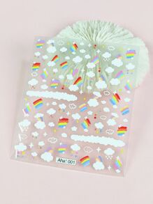 2 Hình dán móng tay đám mây và gấu trúc - Nhiều màu - Xem 6