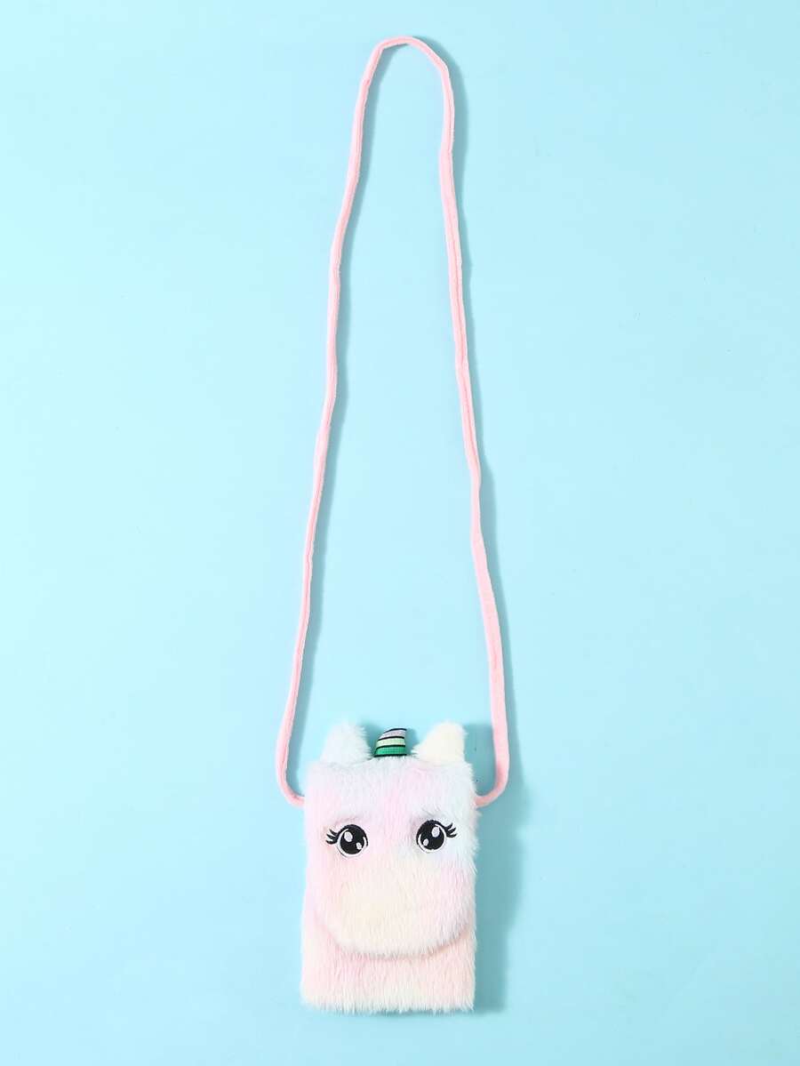 Bolsa De Monedas De Unicornio Peluche Con Cordón, Colores Aleatorios De Tie-dye, Bolsa De Regalo Para Niños En Navidad - Rosa - Ver 1