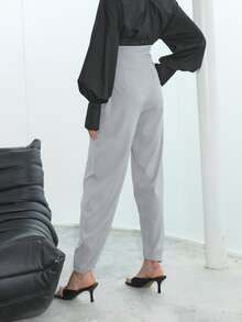 Solid Tie Front Pants