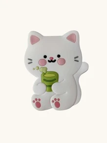 Một con mèo hoạt hình với tay cầm điện thoại tuyệt vời - trắng - Xem 1