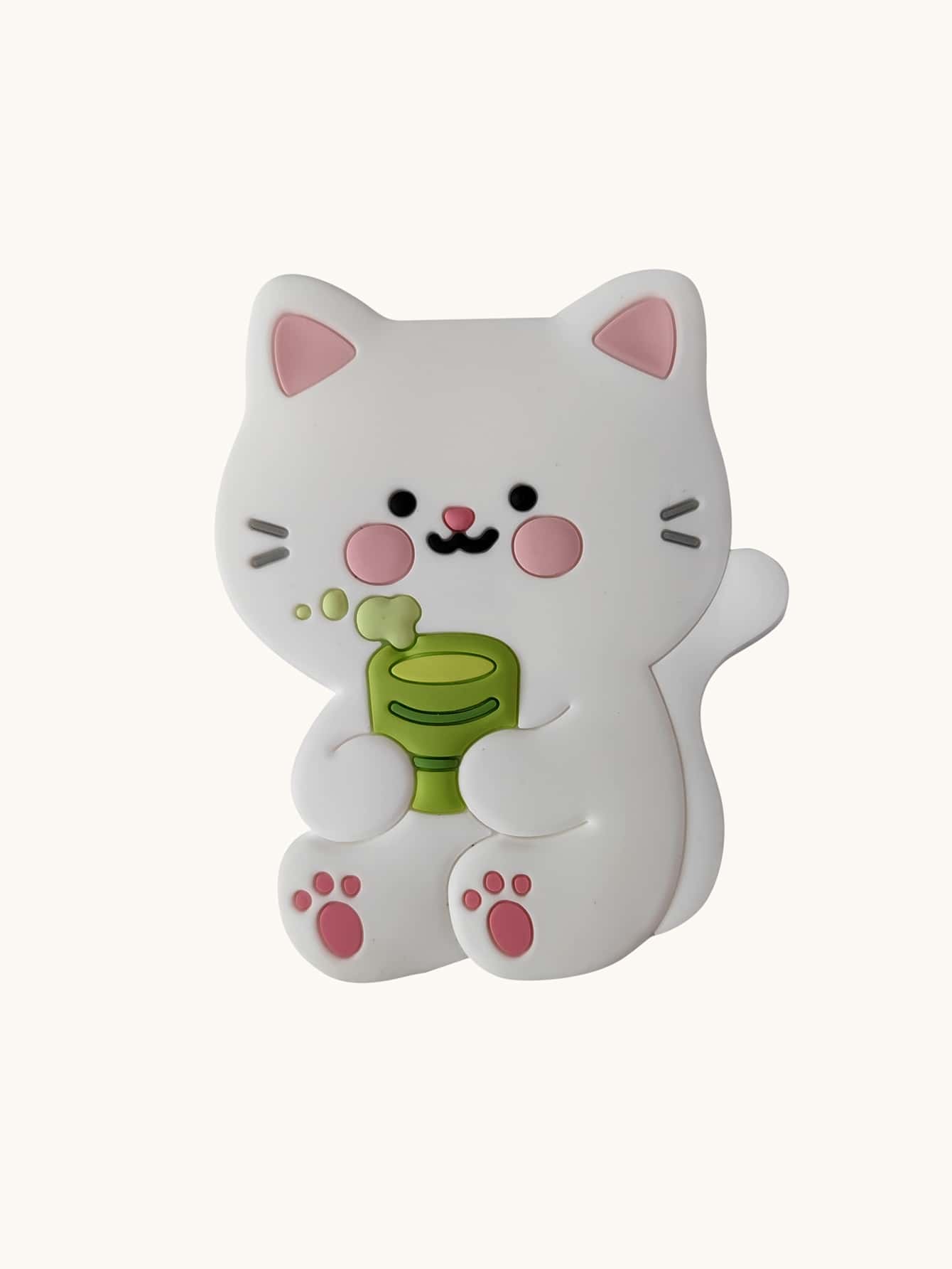 Một con mèo hoạt hình với tay cầm điện thoại tuyệt vời - trắng - Xem 1