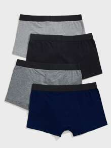 Men 4pcs Contrast Letter Tape Boxer Brief - Multicolor - View 2