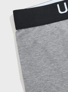 Men 4pcs Contrast Letter Tape Boxer Brief - Multicolor - View 3