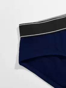 Men's Sporty Multicolor High Stretch Fabric Letter Tape Briefs