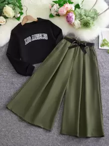 SHEIN Bộ hai mảnh Gái Lá thư Giải trí - Nhiều màu - Xem 1
