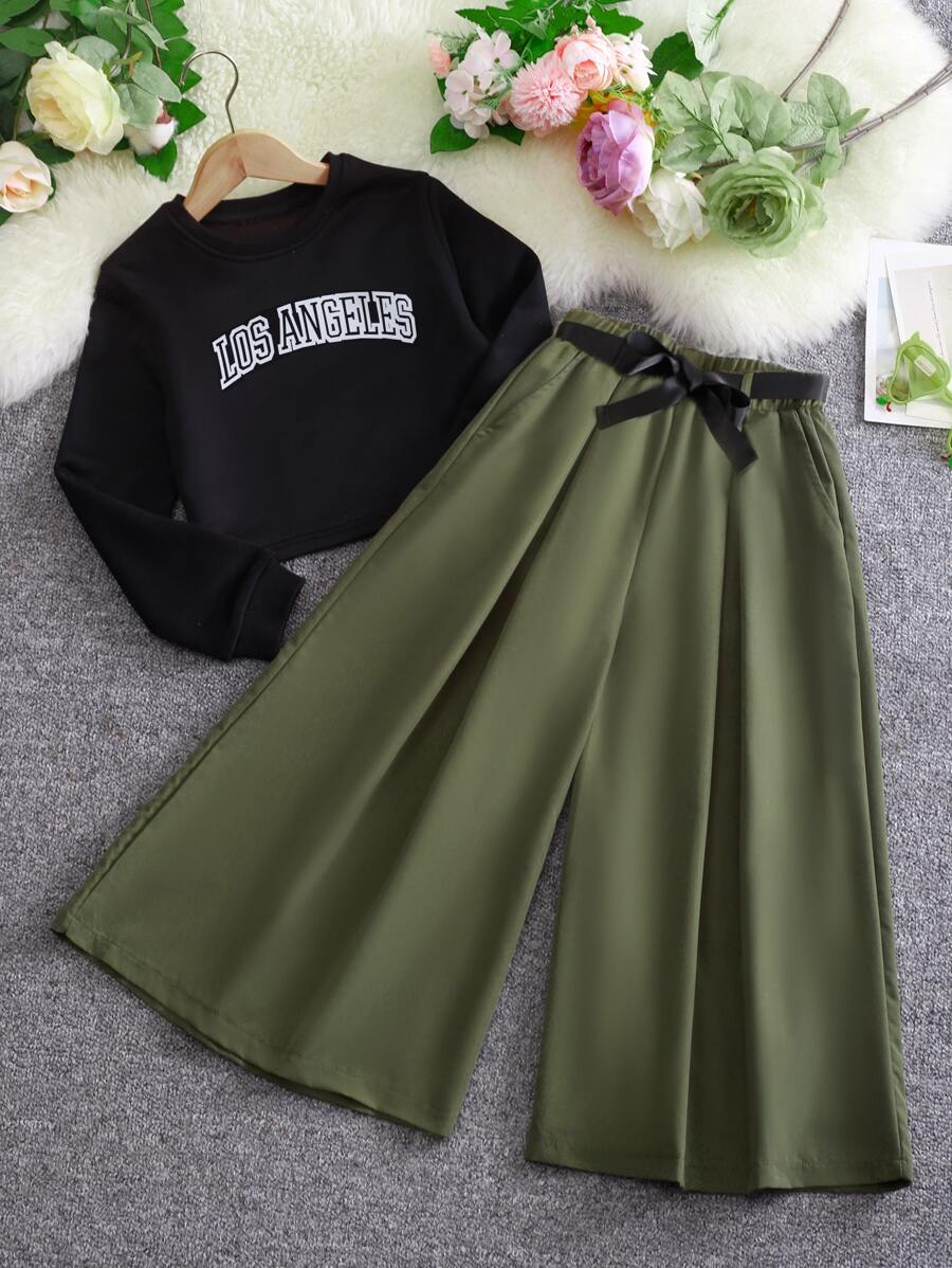 SHEIN Bộ hai mảnh Gái Lá thư Giải trí - Nhiều màu - Xem 1