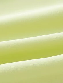 SHEIN Unity Vestido de tirantes moda de dopamina unicolor ribete con fruncido - Verde - Ver 3