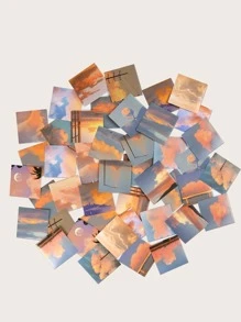 46入組天空圖案貼紙 - 彩色 - 查看 1