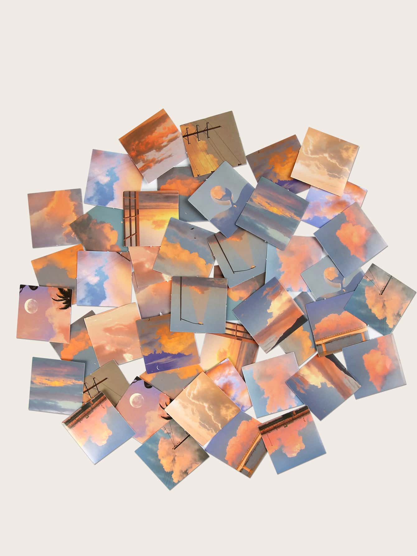 46入組天空圖案貼紙 - 彩色 - 查看 1