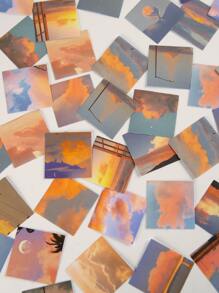 46入組天空圖案貼紙 - 彩色 - 查看 5