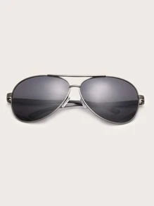 1pc Men's Retro Aviator Fashion Fashion Glasses, Suitable For Everyday Wear - Black - View 3