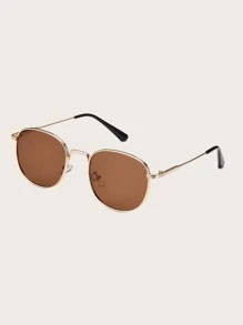 1pc Men's Europe And America Fashion Square Metal Small Frame Personalized Retro Versatile Elegant Outdoor Street Photography Travel Daily Wear Fashion Glasses Beach Accessories Glasses Shades Looks Street Style And Suit For Sweater Jacket Sweatshirt Hoodie Leather Pants And Cargo Pants For Summer Beach Vacation,Outdoor,Travel - Brown - View 4