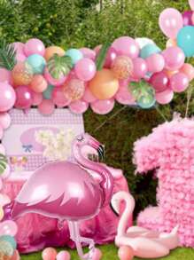 1/2 quả bóng bay lá kim lớn hình chim hồng hạc đứng, dùng cho ngày lễ tình nhân, sinh nhật, tiệc chào đón em bé, tiệc độc thân trang trí theo chủ đề chim hồng hạc, giáng sinh - Hồng - Xem 3