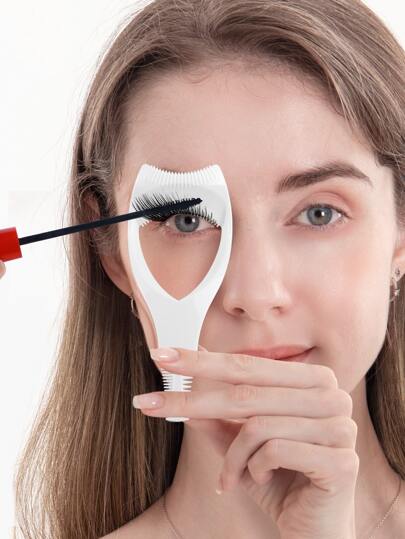 3pcs Mascara Shield Applicator Guard Eyelash Guide For Makeup, Eyelash Brush Tool, 3 In 1 Makeup Cosmetic Eyelash Tool Upper Lower Eye Lash Mascara Guard Applicator, For Women Girls, White,Makeup,Cheap,Room Decor,Vanity,Travel,Bedroom,Makeup Accessories