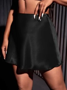 SHEIN SXY Váy nữ Dây kéo màu trơn Gợi cảm - màu đen - Xem 5