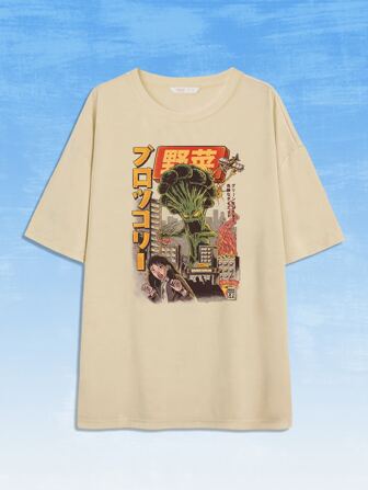 Ilustrata Anime Figure & Cartoon Graphic Drop Shoulder Tee