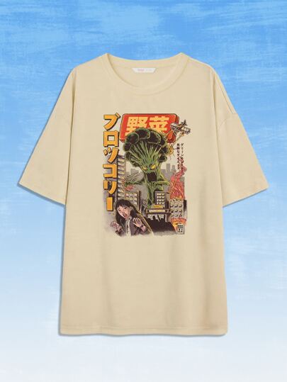 Ilustrata Anime تي شيرت منخفض الاكتاف شكل و صور رسوم كارتون