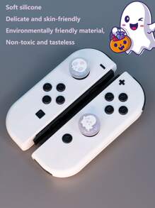 4 cái Ghost Pattern Rocker Cap Nút Nắp đậy tương thích với Nintendo Switch - Nhiều màu - Xem 4