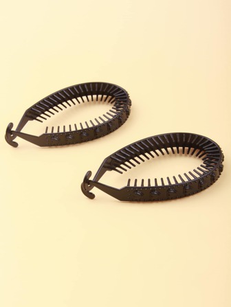 2个心形装饰香蕉夹，休闲香蕉夹，情人节发夹，爪夹，发卡，学习用品，发饰