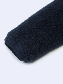 SOLOCOTE Boys Zip Up Drop Shoulder Teddy Jacket - Navy Blue - View 5