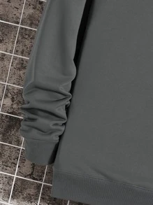 Manfinity Homme 男士標語和宇航員印花運動衫 - 灰色 - 查看 6