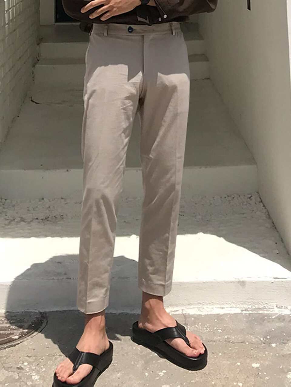 Men Slant Pocket Tailored Pants Business Attire