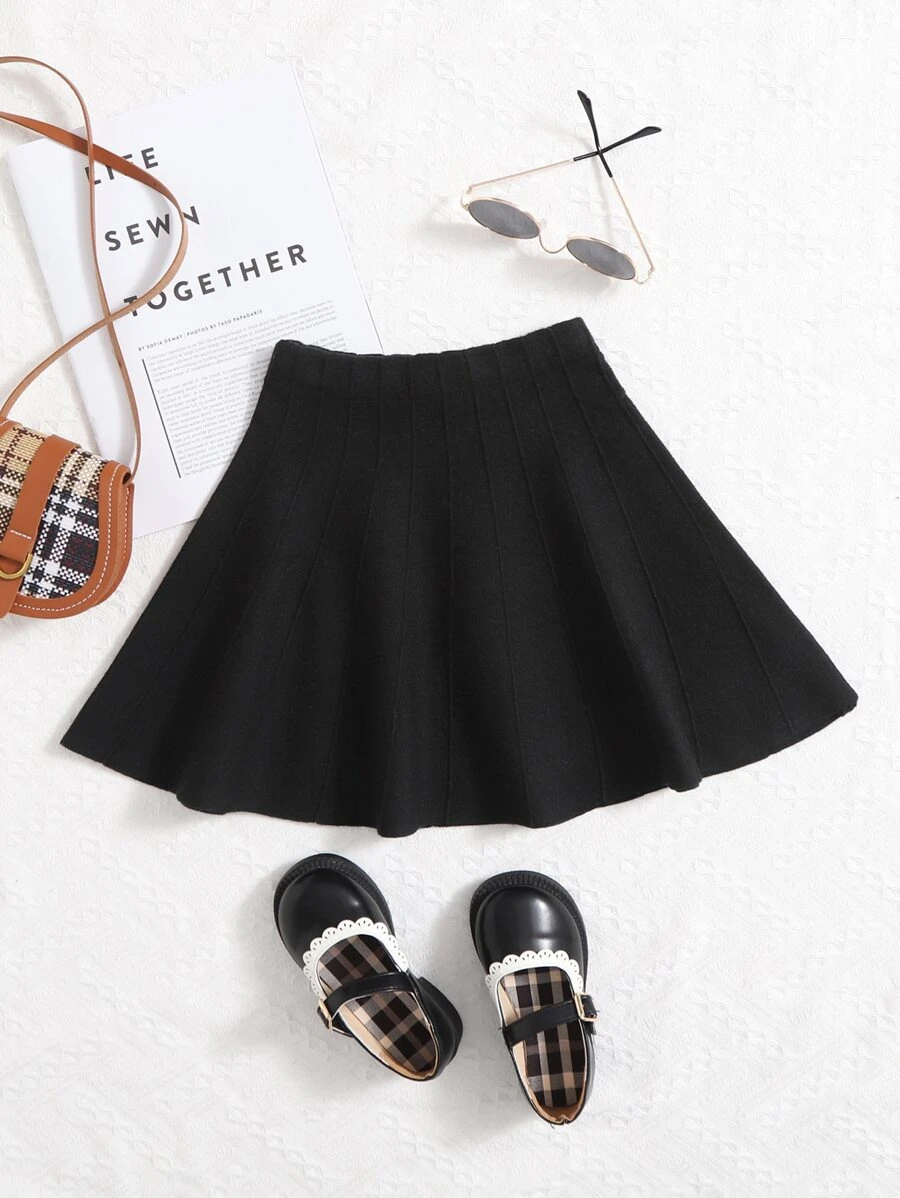 少女荷葉邊針織裙