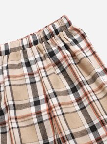 SHEIN 男孩馬印花連帽衫和格紋長褲 - 彩色 - 查看 4