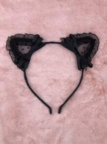 Băng đô trang phục trang trí tai và nơ hoạt hình - màu đen - Xem 1