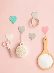 1 cái móc treo tường có hình trái tim màu ngẫu nhiên - Nhiều màu - Xem 1