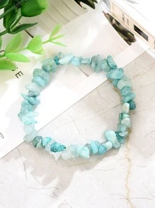 1pc Random Stone Beaded Bracelet - Blue - View 1