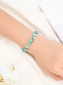 1pc Random Stone Beaded Bracelet - Blue - View 3