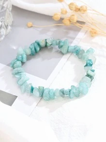 1pc Random Stone Beaded Bracelet - Blue - View 4