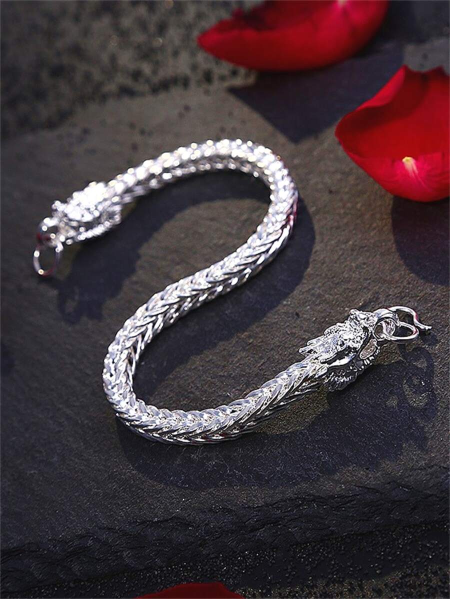 Pulsera dragón chino - Plateado - Ver 1