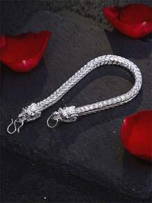 Pulsera dragón chino - Plateado - Ver 2