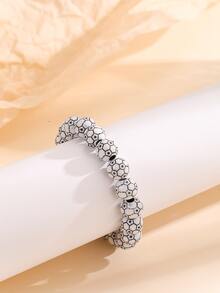 Football Beaded Bracelet - Black and White - View 2