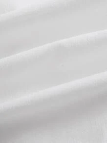 Manfinity Homme Men Pocket Patched Shirt & Drawstring Waist Shorts Without Tee - White - View 5