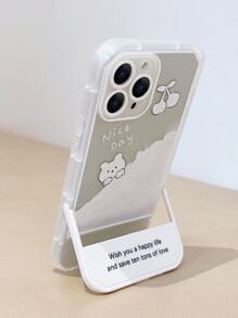 Cartoon Bear Phone Case With Invisible Desktop Holder - Multicolor - View 1