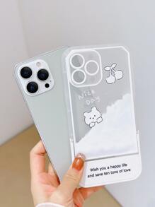 Cartoon Bear Phone Case With Invisible Desktop Holder - Multicolor - View 2