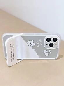 Cartoon Bear Phone Case With Invisible Desktop Holder - Multicolor - View 3